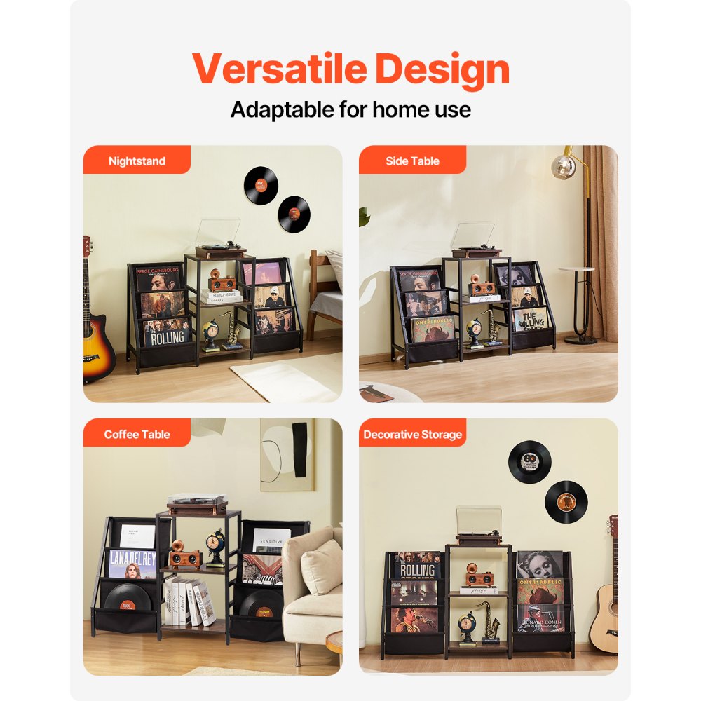 C240356G-01 - Vintage Brown Vinyl Stand for 280 Albums, Sturdy Design