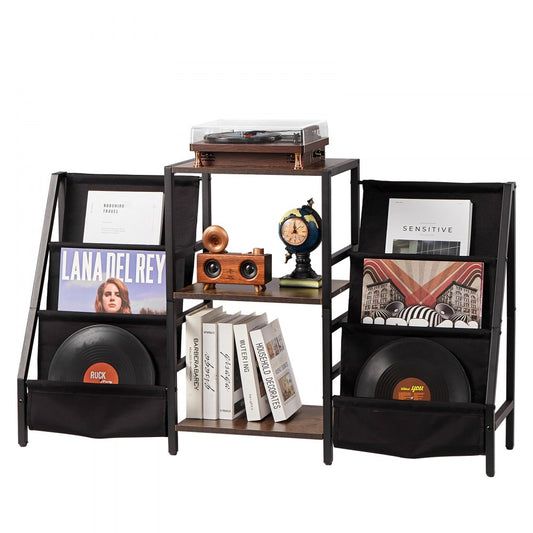 C240356G-01 - Vintage Brown Vinyl Stand for 280 Albums, Sturdy Design