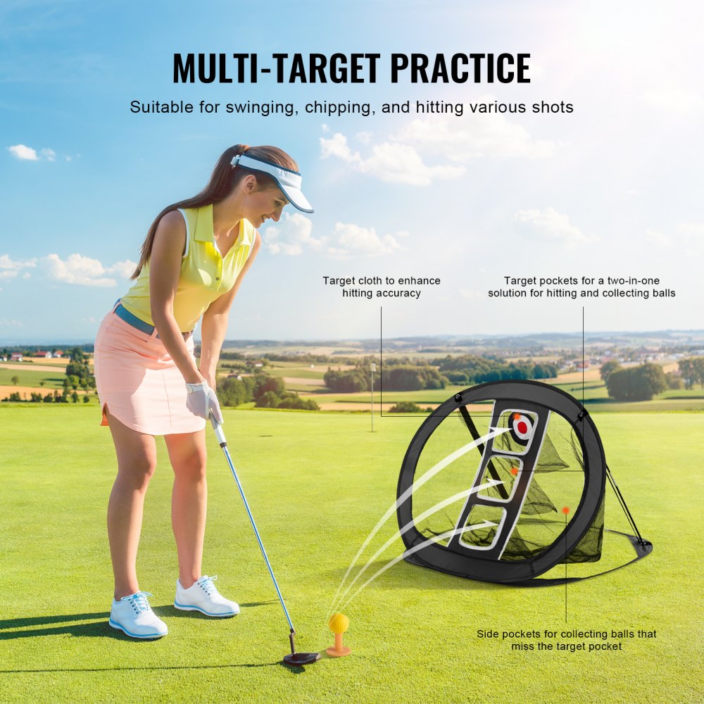 FL-078 - Durable 2.8x2.4FT Golf Chipping Net with Accessories