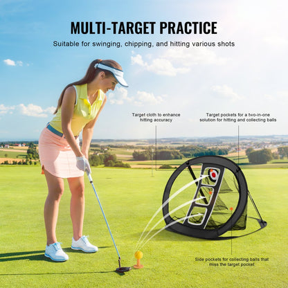 FL-078 - Durable 2.8x2.4FT Golf Chipping Net with Accessories