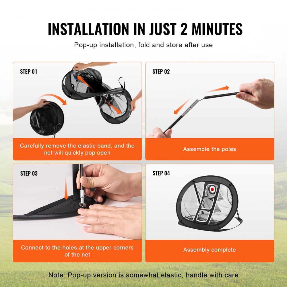 FL-078 - Durable 2.8x2.4FT Golf Chipping Net with Accessories
