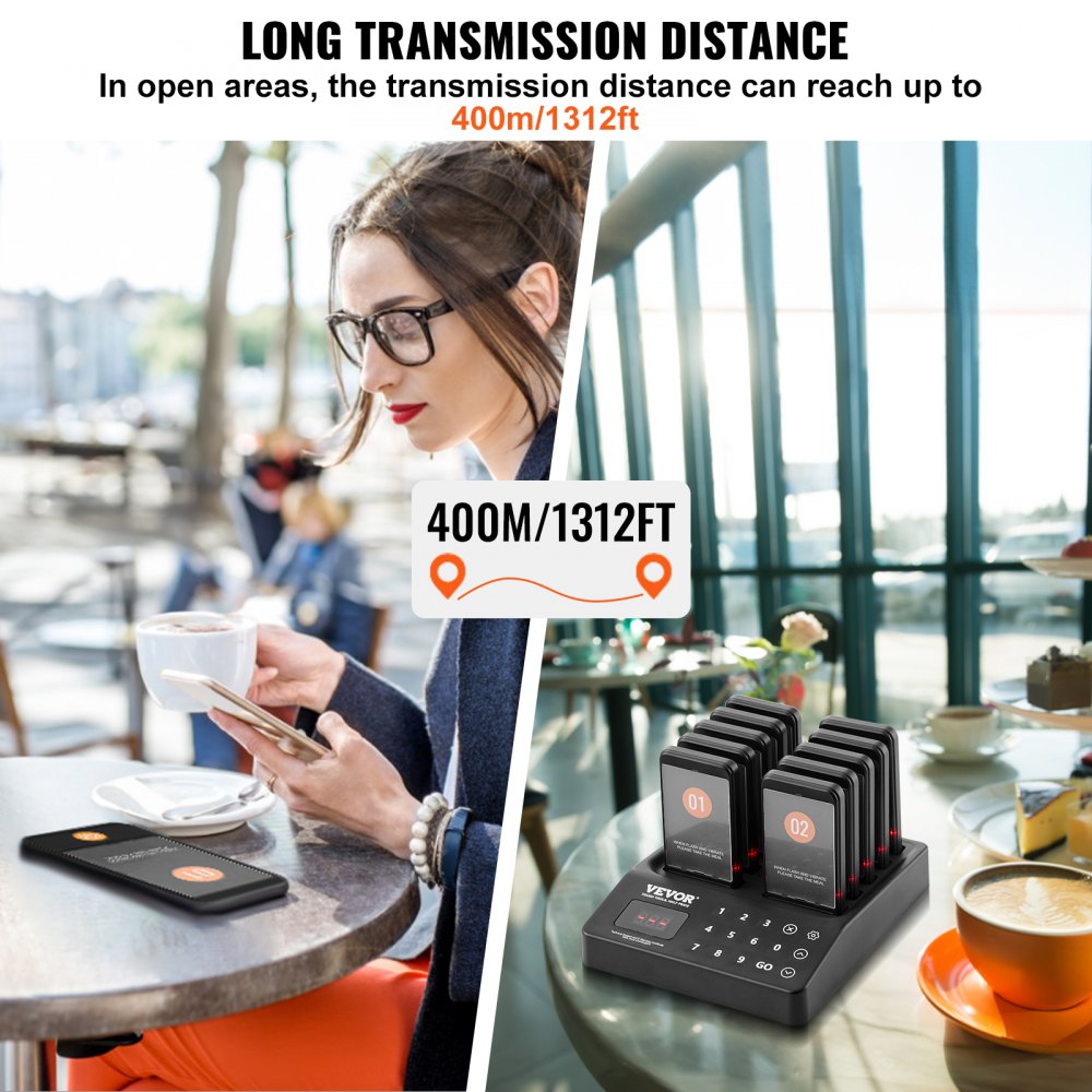 P30 - Reliable 400m Wireless Pager System for Restaurants and Businesses