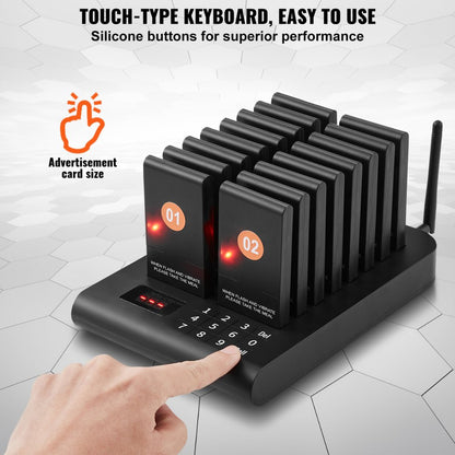 9106 - VEVOR 500m Wireless Restaurant Pager System with Vibrating Beepers