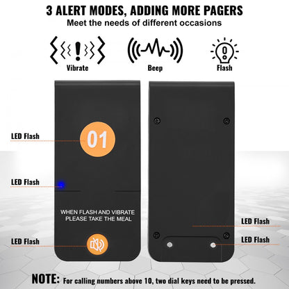 9106 - VEVOR 500m Wireless Restaurant Pager System with Vibrating Beepers