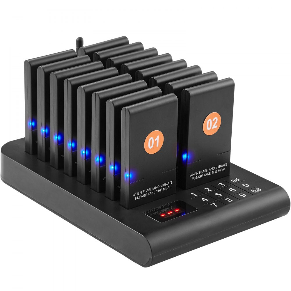 9106 - VEVOR 500m Wireless Restaurant Pager System with Vibrating Beepers
