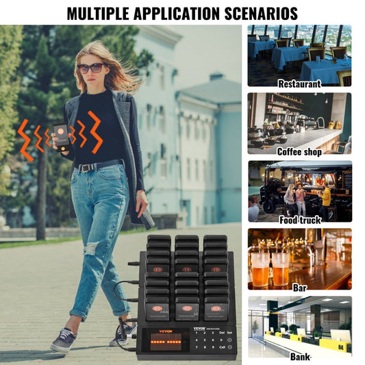P80 - 400m Wireless Restaurant Pager System for Efficient Service