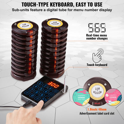 YY-R108 - 500m Wireless Queue Management System for Restaurants & More