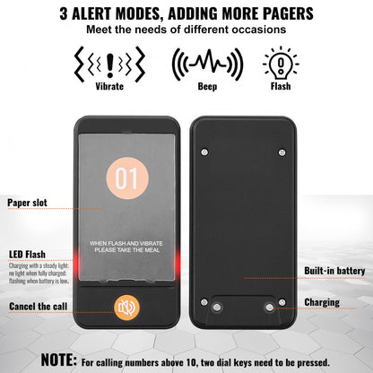 P70 - Wireless 400m Restaurant Pager System with Vibration & Flash Alerts