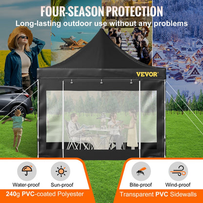 010493634733 - 10x10 FT VEVOR Pop-Up Canopy Tent with Removable Sidewalls