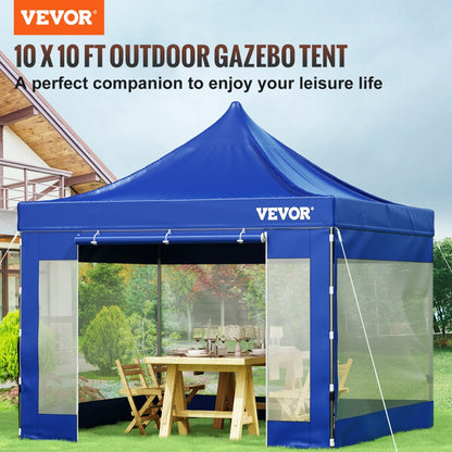 010645324772 - Waterproof 10x10 ft Pop-Up Canopy Tent with Clear Sidewalls