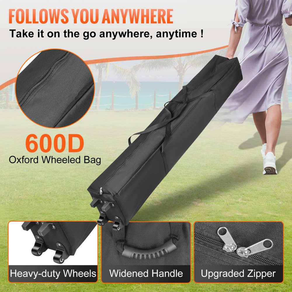 010645324772 - Waterproof 10x10 ft Pop-Up Canopy Tent with Clear Sidewalls