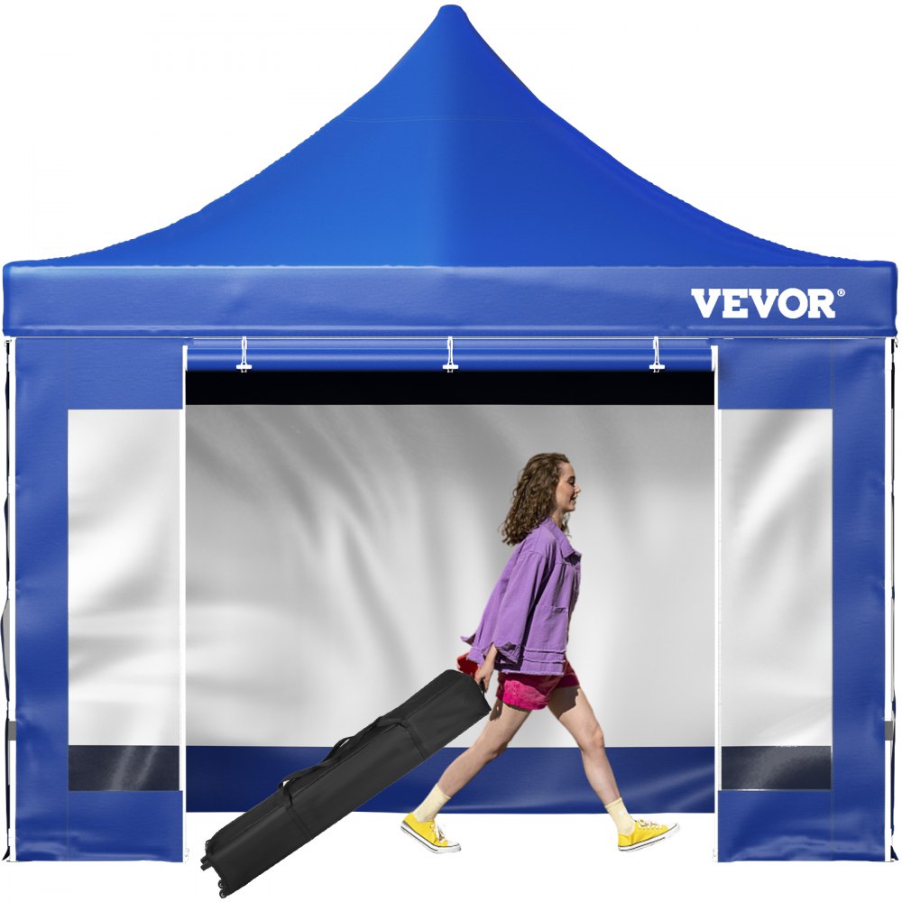 010645324772 - Waterproof 10x10 ft Pop-Up Canopy Tent with Clear Sidewalls