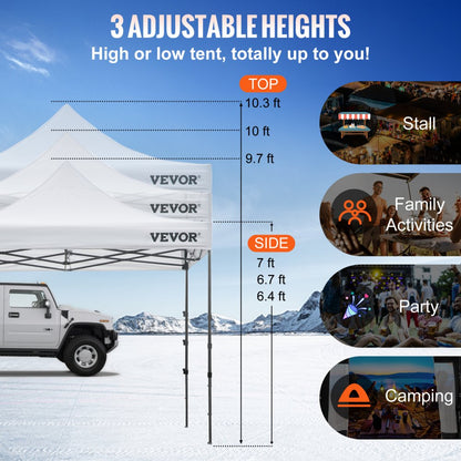 010747809967 - 10x10 ft Waterproof Canopy Tent with Clear Sidewalls