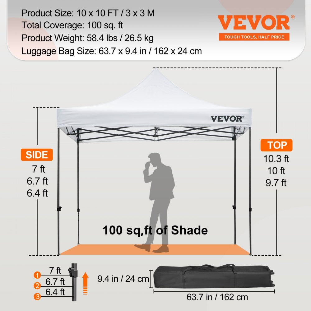 010747809967 - 10x10 ft Waterproof Canopy Tent with Clear Sidewalls