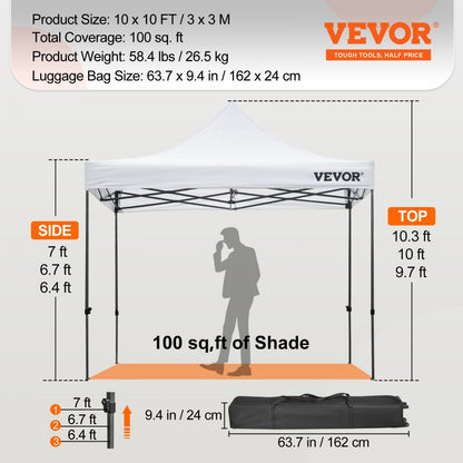 010747809967 - 10x10 ft Waterproof Canopy Tent with Clear Sidewalls