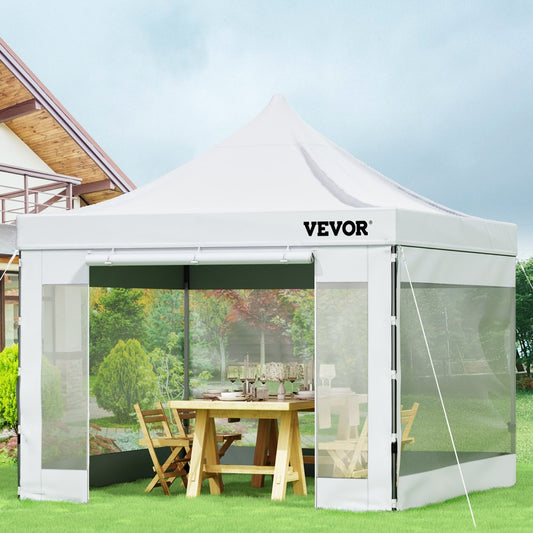 010747809967 - 10x10 ft Waterproof Canopy Tent with Clear Sidewalls