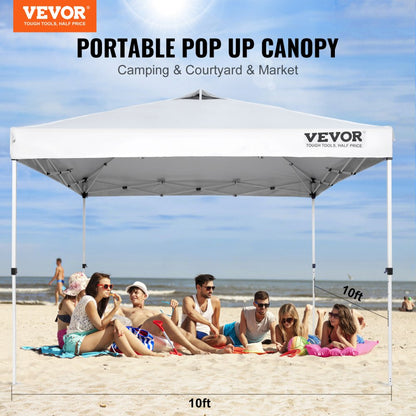 010782607748 - 10x10 ft VEVOR Pop-Up Canopy Tent with Adjustable Height
