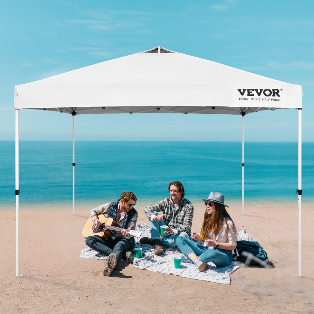 010782607748 - 10x10 ft VEVOR Pop-Up Canopy Tent with Adjustable Height