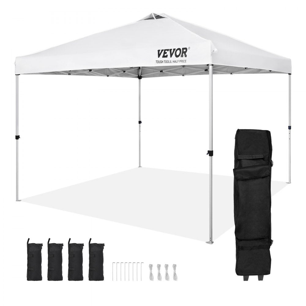 010782607748 - 10x10 ft VEVOR Pop-Up Canopy Tent with Adjustable Height