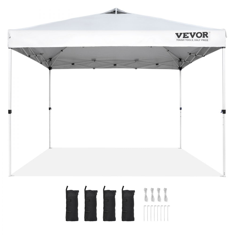 010782607748 - 10x10 ft VEVOR Pop-Up Canopy Tent with Adjustable Height
