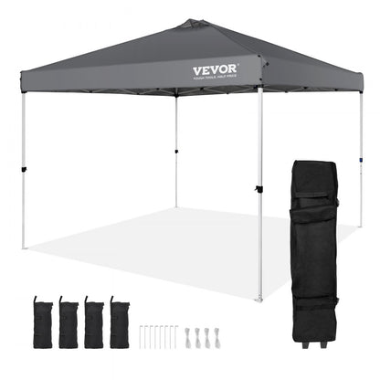 010429621718 - 10x10 ft Dark Gray Canopy Tent with UPF 50+ Protection