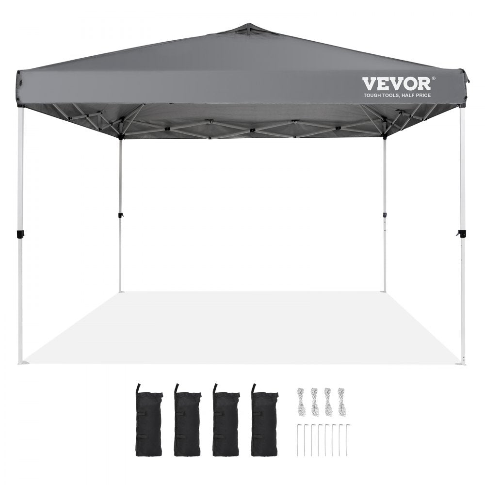 010429621718 - 10x10 ft Dark Gray Canopy Tent with UPF 50+ Protection