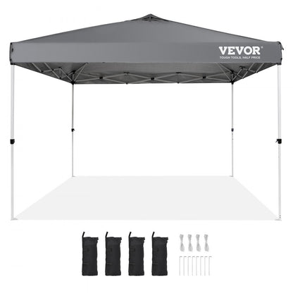 010429621718 - 10x10 ft Dark Gray Canopy Tent with UPF 50+ Protection