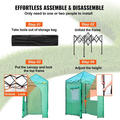 VV-PWG-P0604 - Portable 6' x 4' Walk-in Greenhouse for All-Season Gardening