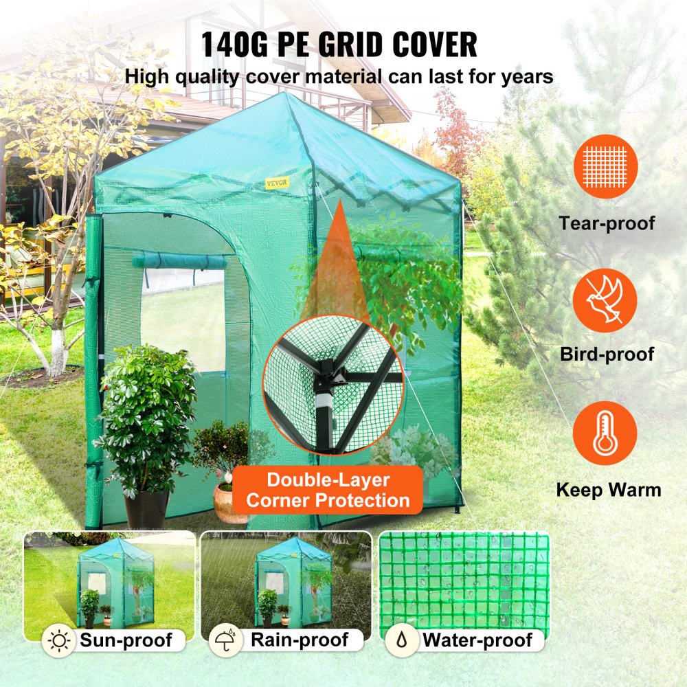 VV-PWG-P0604 - Portable 6' x 4' Walk-in Greenhouse for All-Season Gardening