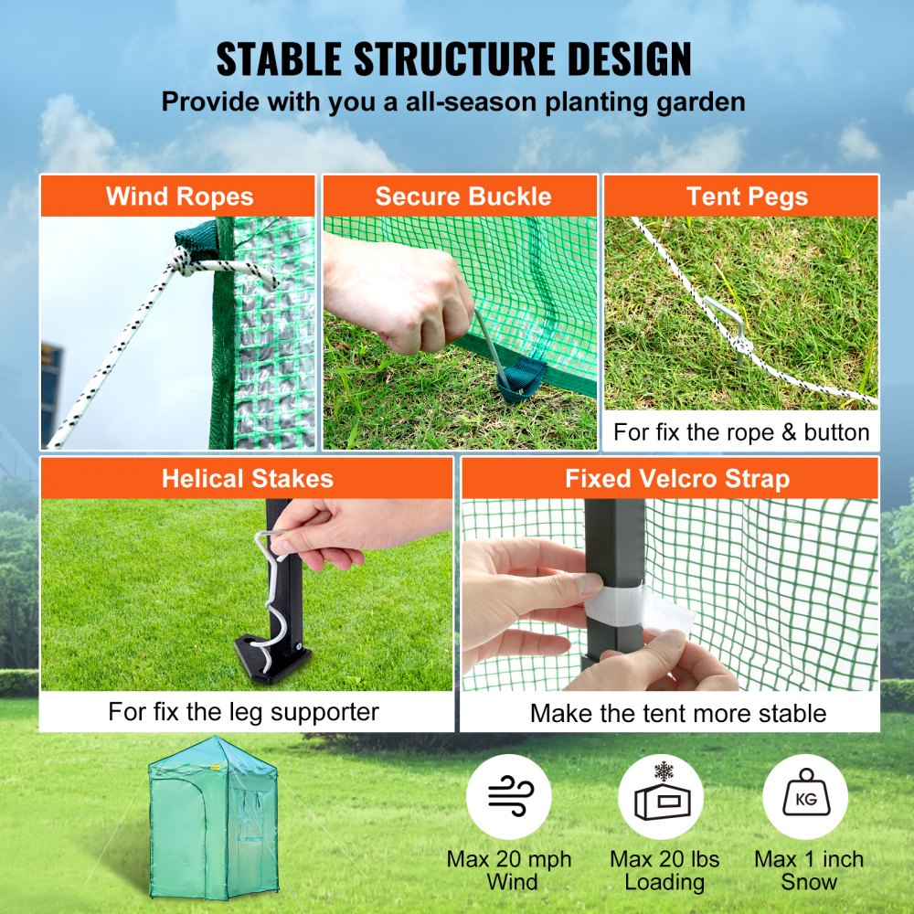 VV-PWG-P0604 - Portable 6' x 4' Walk-in Greenhouse for All-Season Gardening