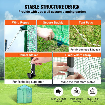VV-PWG-P0604 - Portable 6' x 4' Walk-in Greenhouse for All-Season Gardening