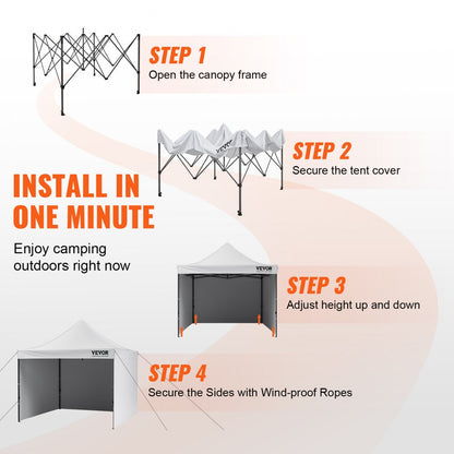 010319834328 - 10x10 FT Portable Canopy Tent with UPF 50+ Protection