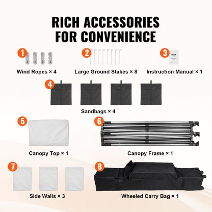 010319834328 - 10x10 FT Portable Canopy Tent with UPF 50+ Protection