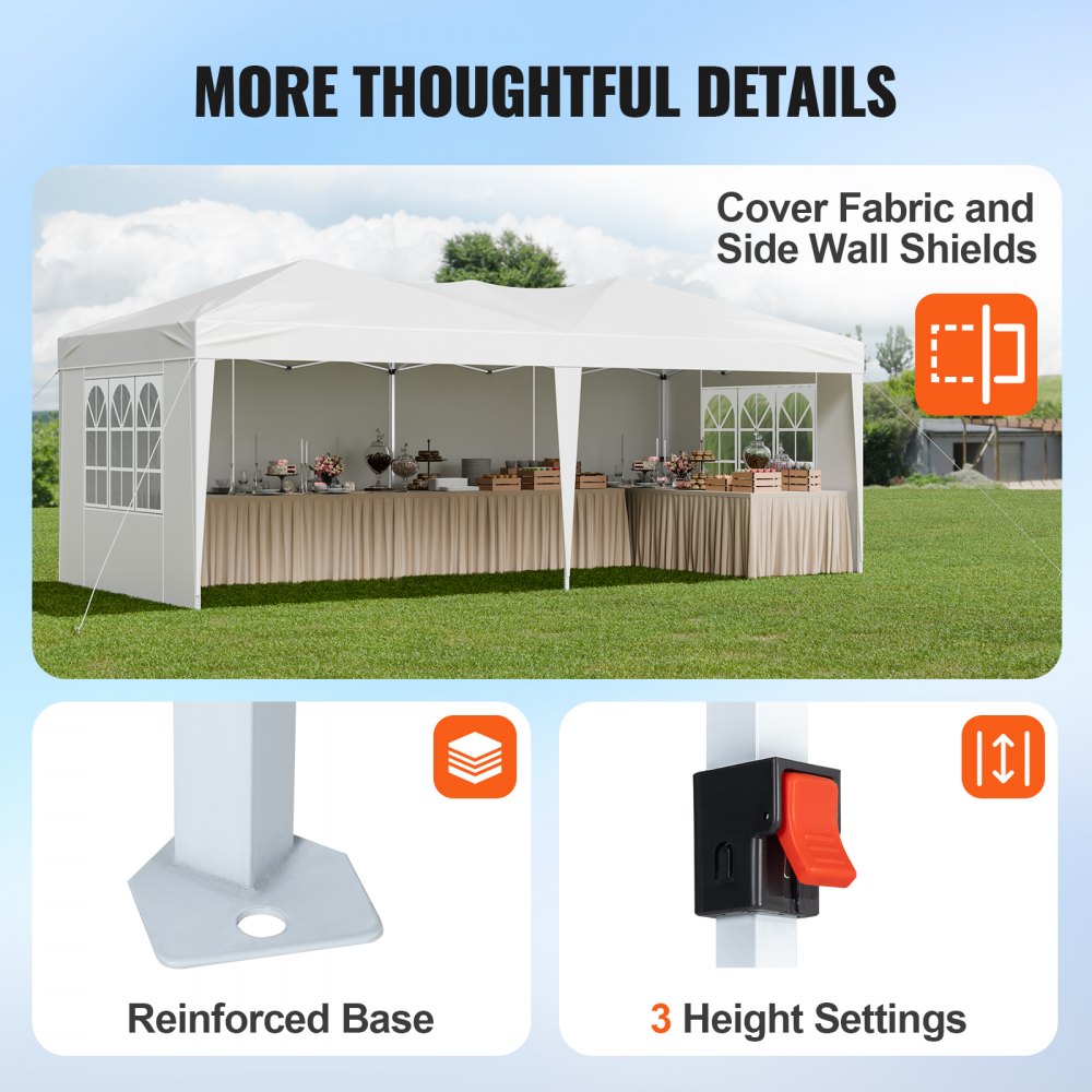 ZYP-3X6 - 10' x 20' Sturdy Canopy with Sidewalls for Outdoor Events