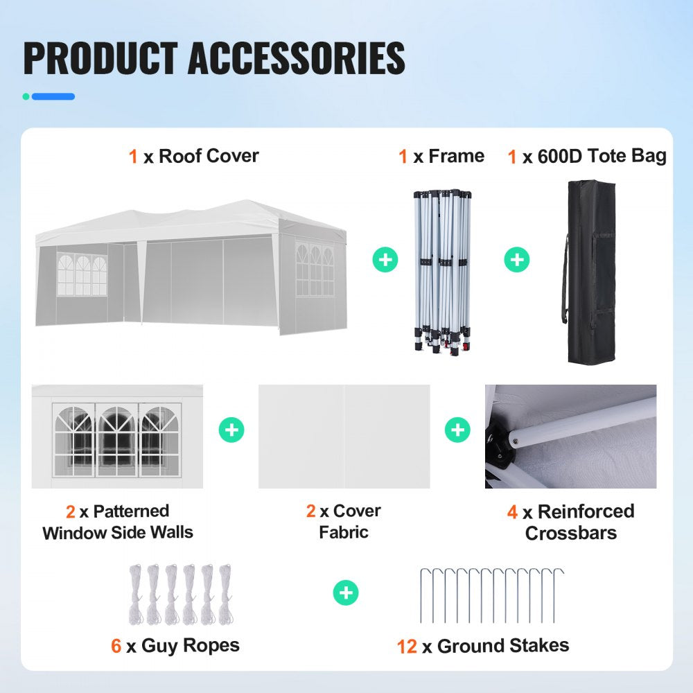 ZYP-3X6 - 10' x 20' Sturdy Canopy with Sidewalls for Outdoor Events