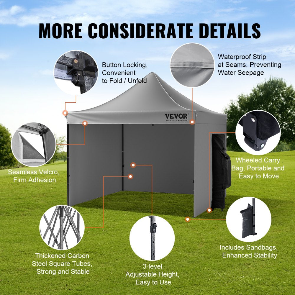 010413698777 - 10x10 FT VEVOR Canopy Tent with Heavy-Duty Frame