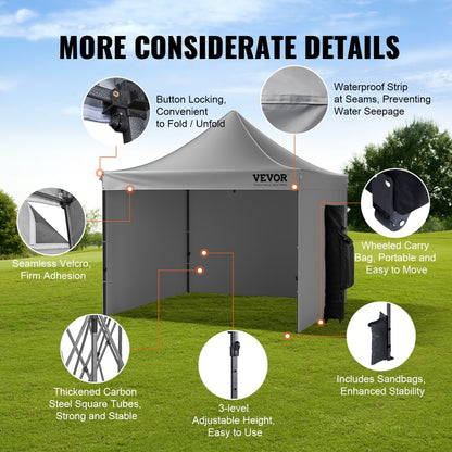 010413698777 - 10x10 FT VEVOR Canopy Tent with Heavy-Duty Frame