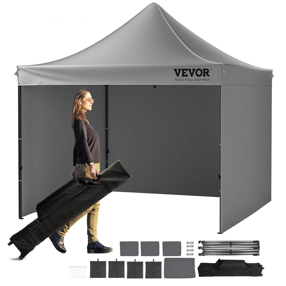 010413698777 - 10x10 FT VEVOR Canopy Tent with Heavy-Duty Frame