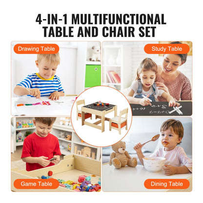 TF5601 - Durable 24"x24" Kids Table & Chair Set with Storage, 10.5" Seat Height
