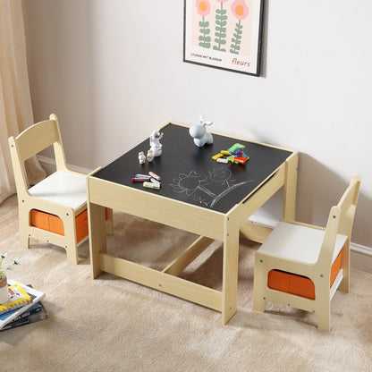 TF5601 - Durable 24"x24" Kids Table & Chair Set with Storage, 10.5" Seat Height