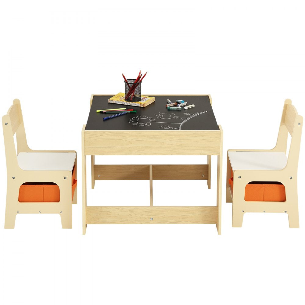 TF5601 - Durable 24"x24" Kids Table & Chair Set with Storage, 10.5" Seat Height