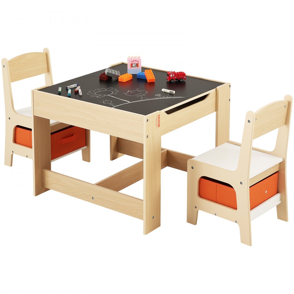 TF5601 - Durable 24"x24" Kids Table & Chair Set with Storage, 10.5" Seat Height