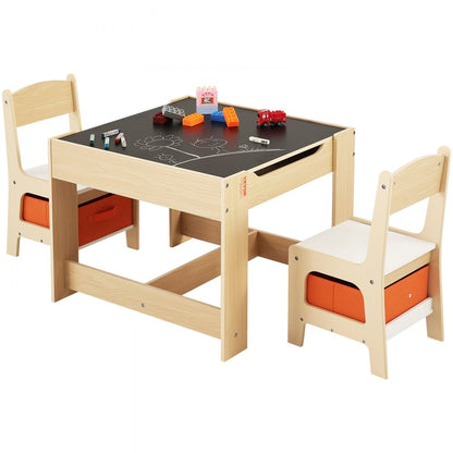 TF5601 - Durable 24"x24" Kids Table & Chair Set with Storage, 10.5" Seat Height