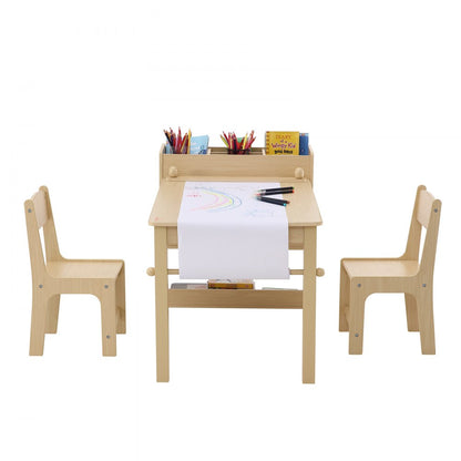 TF13066 - VEVOR Kids Art Table Set, 31.3" Light Wood with 2 Chairs