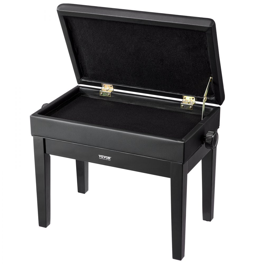 SUB-2 - Adjustable Wooden Piano Bench with Storage, 19.3"-22.8" Height