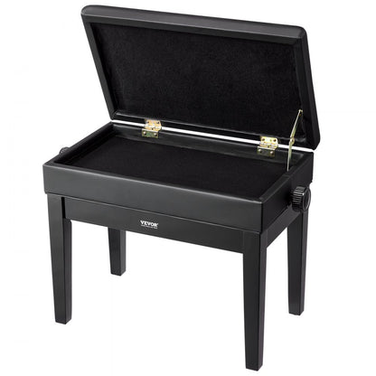 SUB-2 - Adjustable Wooden Piano Bench with Storage, 19.3"-22.8" Height