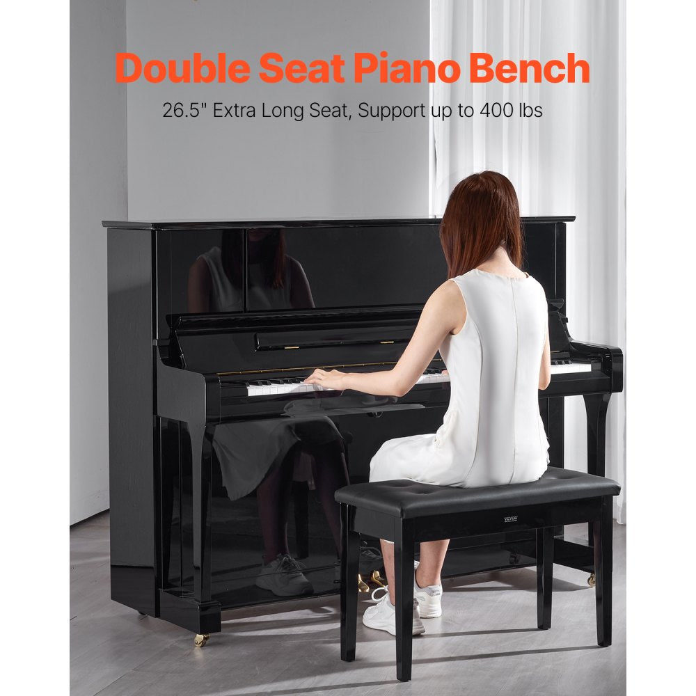 SUD-5 - Duet Piano Bench 29.5" with Storage for Two Musicians