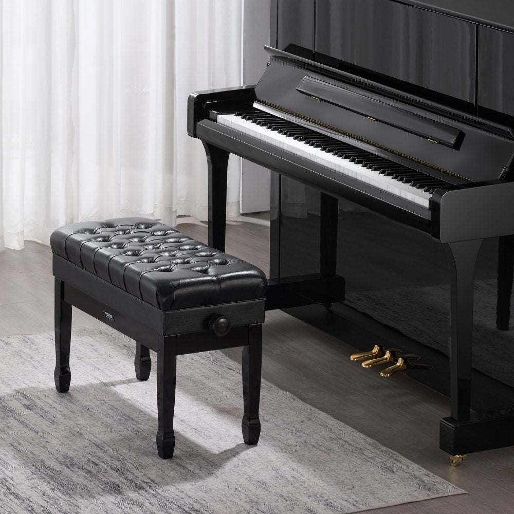 SUD-7 - Adjustable Duet Piano Bench, 26.5" Padded Seat, 400 lbs Capacity