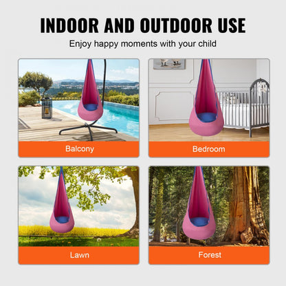 LYY009 - Cozy Cotton Kids Pod Swing Seat with Inflatable Cushion