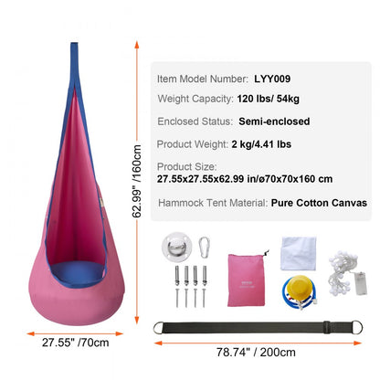 LYY009 - Cozy Cotton Kids Pod Swing Seat with Inflatable Cushion